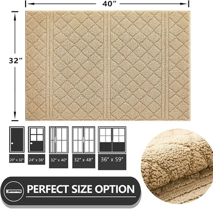 REFETONE Indoor Doormat, Front Back Door Mat 32"x40" Absorbent Rubber Backing - Image 2