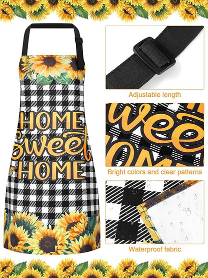 Geetery 4 Pcs Chicken Aprons for Women Rooster Print Apron Waterproof - Image 5