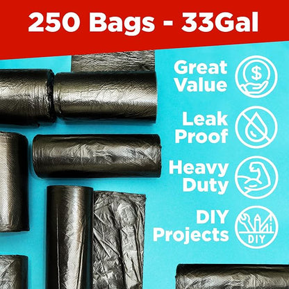 ToughBag 30-33 Gallon Trash Bags Heavy Duty, 32 x 38" Black Garbage Bags – 30+ - Image 3
