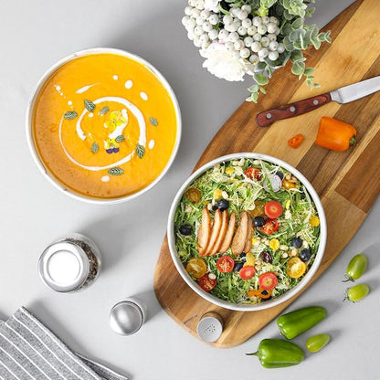 MALACASA Large Serving Bowls, 60 OZ Salad Bowls Set of 2, Ceramic Mixing Bowls - Image 8