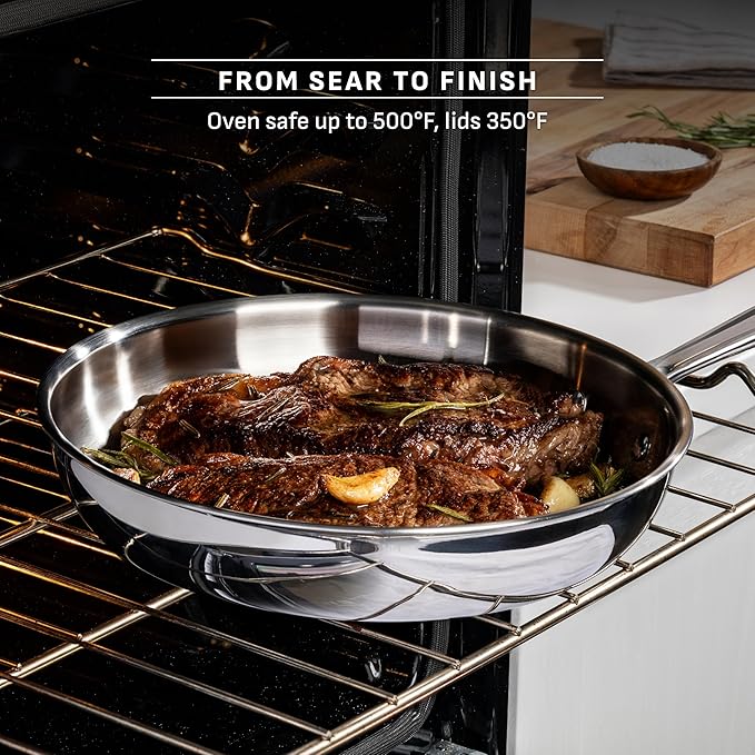T-Fal Pro Tri-Ply Stainless Steel Fry Pan, 8 Inch, Induction Compatible - Image 6