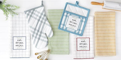 DII Home Sweet Farmhouse Kitchen Collection, Potholder/Oven Mitt/Dishtowel Set - Image 5
