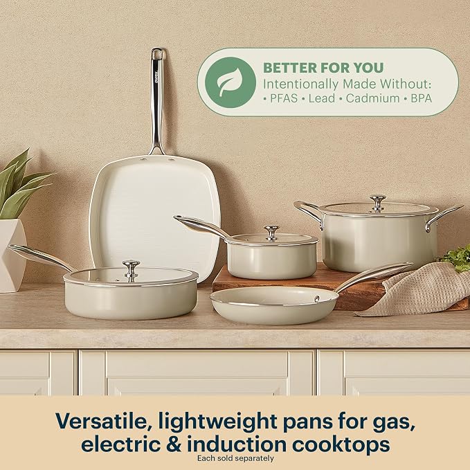 Pyrex 2-Piece Ceramic Cookware Grill & Fry Pan Set - Image 2
