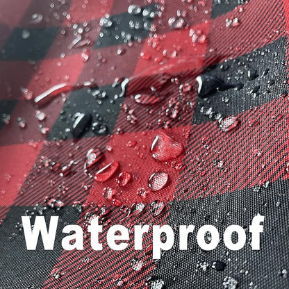 Red Waterproof Plaid Christmas Tablecloth Fabric - Image 2