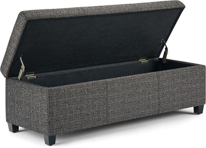 SIMPLIHOME Avalon 48 inch Wide Contemporary Rectangle Storage Ottoman Bench in - Image 5