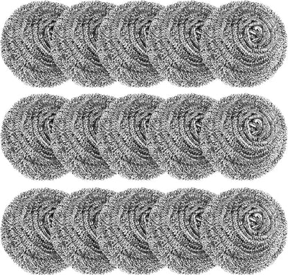15 Pack Steel Wool Scrubber, Metal Kitchen Scrubbing Sponges, Dishwashing by VOPTON