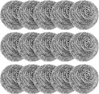 15 Pack Steel Wool Scrubber, Metal Kitchen Scrubbing Sponges, Dishwashing - Image 8