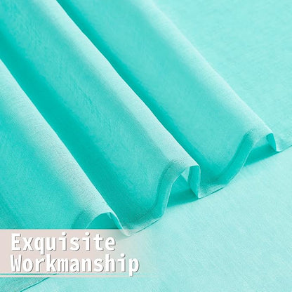 Tollpiz Sheer Door Curtains Closet Linen Textured Curtains Sheer Doorway Light - Image 8
