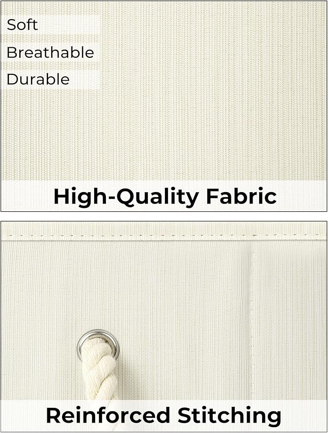 StorageWorks Storage Baskets for Shelves, Foldable Fabric Closet Storage Bins with Handles, Fabric Storage Bins Clothes Organizer, Beige, White & Ivory, 3-Pack, Extra Large