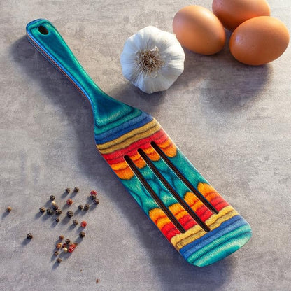 Baltique Montego Bay Collection 13" Wooden Spurtle Spatula – Colorful Birch - Image 4