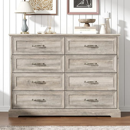 8 Drawer Dresser for Bedroom, Rustic Farmhouse Dresser - Image 3