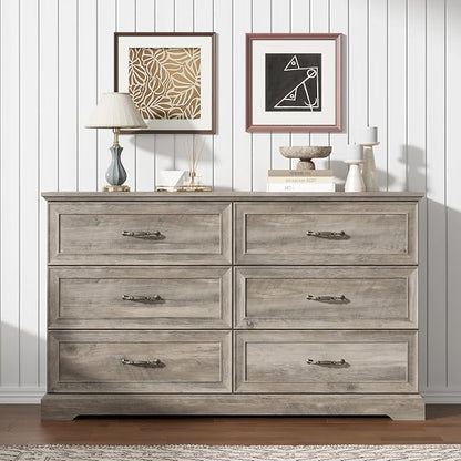 6 Drawer Dresser for Bedroom, Rustic Farmhouse Dresser - Image 3