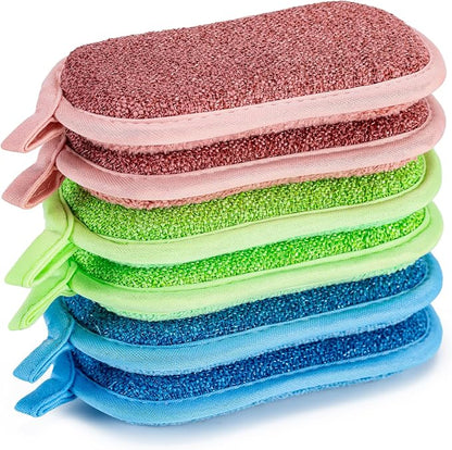 Dual-Sided Multi-Purpose Scrub Sponges, Non-Scratch Dishwashing Sponges by CADONO