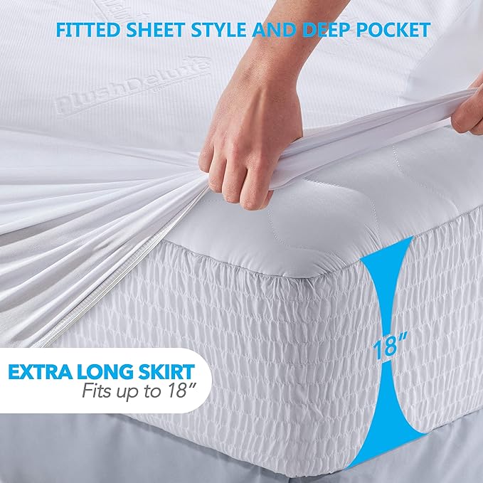 PlushDeluxe Premium Bamboo Mattress Protector – King Size, Waterproof, & Ultra - Image 4