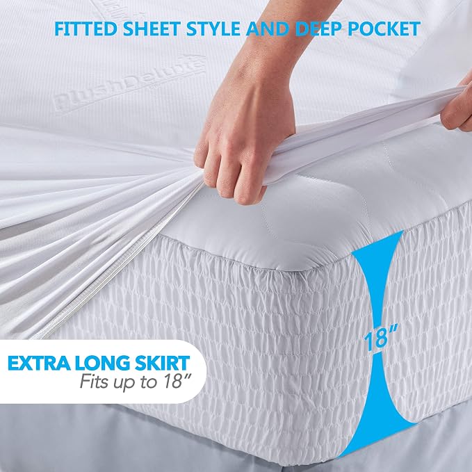 PlushDeluxe Premium Bamboo Mattress Protector – Full Size, Waterproof, & Ultra - Image 4