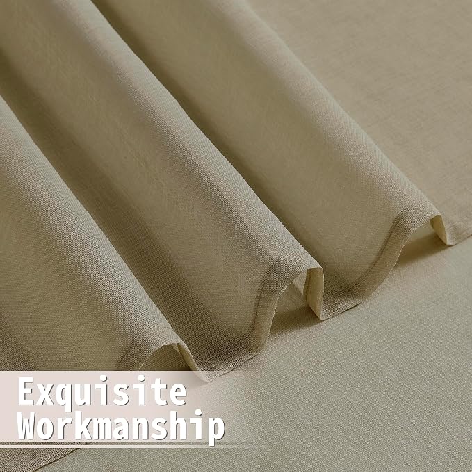 Tollpiz Sheer Door Curtains Closet Linen Textured Curtains Sheer Doorway Light - Image 8
