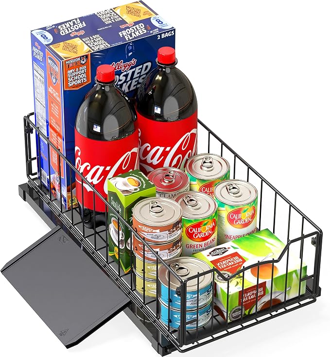 Simple Houseware Pull-Out Cabinet Sliding Basket Organizer, 17.2" D x 9.7" W x - Image 5