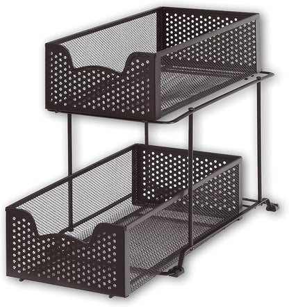 SIMPLE HOUSEWARE 2 Tier Sliding Cabinet Basket Organizer Drawer - Image 6