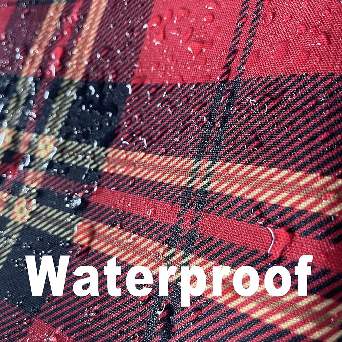 Red Tartan Waterproof Plaid Christmas Tablecloth Fabric - Image 2