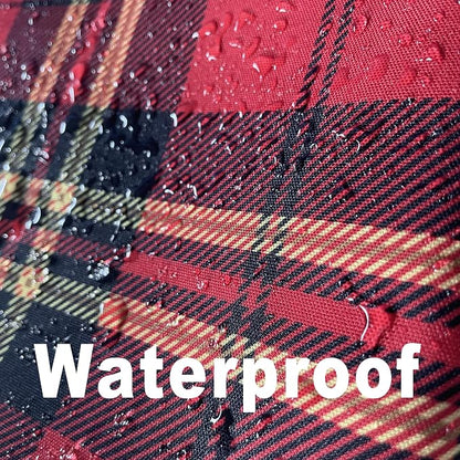 Red Tartan Waterproof Plaid Christmas Tablecloth Fabric - Image 2