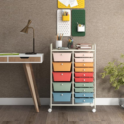 GOFLAME 15-Drawer Rolling Storage Cart, Utility Cart - Image 2