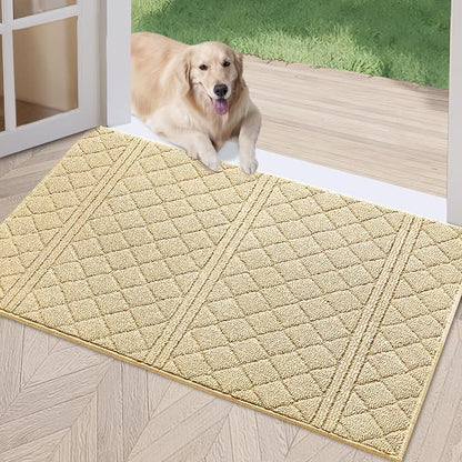 REFETONE Indoor Doormat, Front Back Door Mat 24"x36" Absorbent Rubber Backing by Refetone