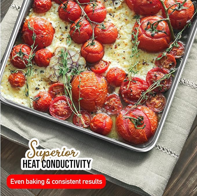 Eatex Aluminum Baking Sheet, Steel Cookie Sheet, 18” x 13” Half Sheet Baking Pan - Image 6