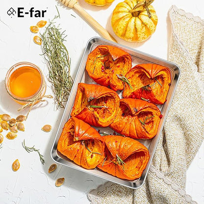 E-far Mini Toaster Oven Tray, 9.4”x7.3” Stainless Steel Baking Cookie Sheet - Image 7