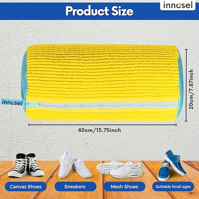 Shoe Washing Machine Bag | Laundry Shoe Bag for Washer and Dryer - Reusable Sneaker Washing Bag with Extra Strength & Secure Zipper | For All Shoes Types | Protects & Cleans Shoes - 2 Pack Large Size