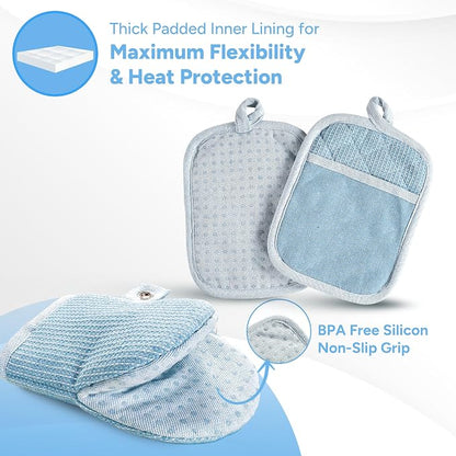 Casa Platino BBQ Gloves & Potholders Set, Holder - Image 3