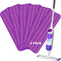HOMTOYOU Reusable Pads Refills for Swiffer Power Mop: 6 Pack Microfiber Pad for Multi-Surface Floor Cleaning - Machine Washable Replacement Sweeping Cloths for 13 ''-15 '' Spray Mop