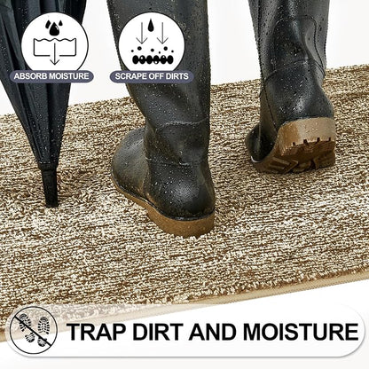 REFETONE Indoor Doormat, Front Door Mat 32"x40" Absorbent Rubber Backing Non - Image 3
