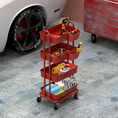 Simple Houseware 4-Tier Multifunctional Rolling Utility Cart - Image 5