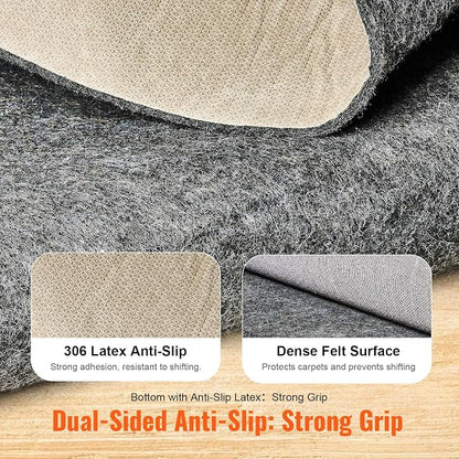 VEVOR - Slip-Resistant Rug Pad - Protective Cushioning Carpet Pad - 5' x 8' - - Image 3