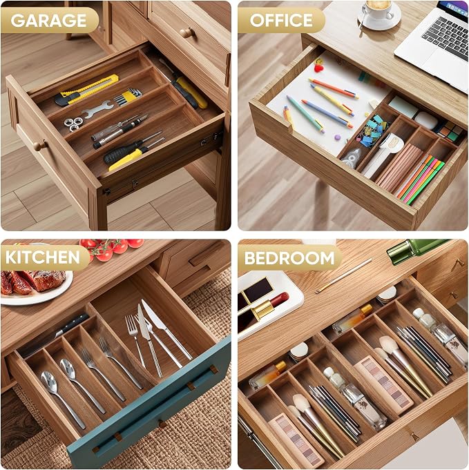 Silverware Organizer, 2 Pack 10 Inch Utensil Organizer Kitchen Drawer Organizer - Image 6