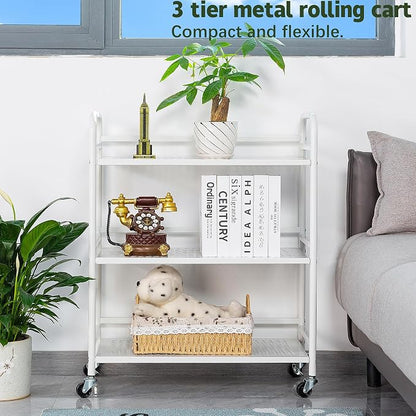 HDANI 3 Tier Metal Rolling Heavy Cart Supports 40 Lbs Per Tier, Rolling Cart - Image 4