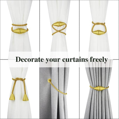 6 Pack Magnetic Curtain Tiebacks Rope Modern Handmade Curtain Tie Backs - Image 5