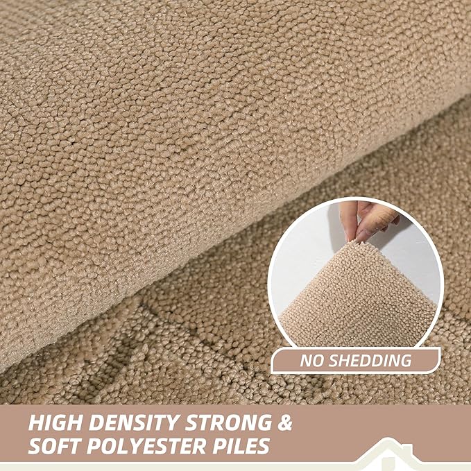 BEQHAUSE Door Mat 24" x 60", Non-Slip Door Mats Indoor Entryway Rugs Washable Low-Profile Absorbent and Stain Resist Floor Mats, Dog Door Mat for Front Back Door, Muddy Wet Shoes & Paws, Beige