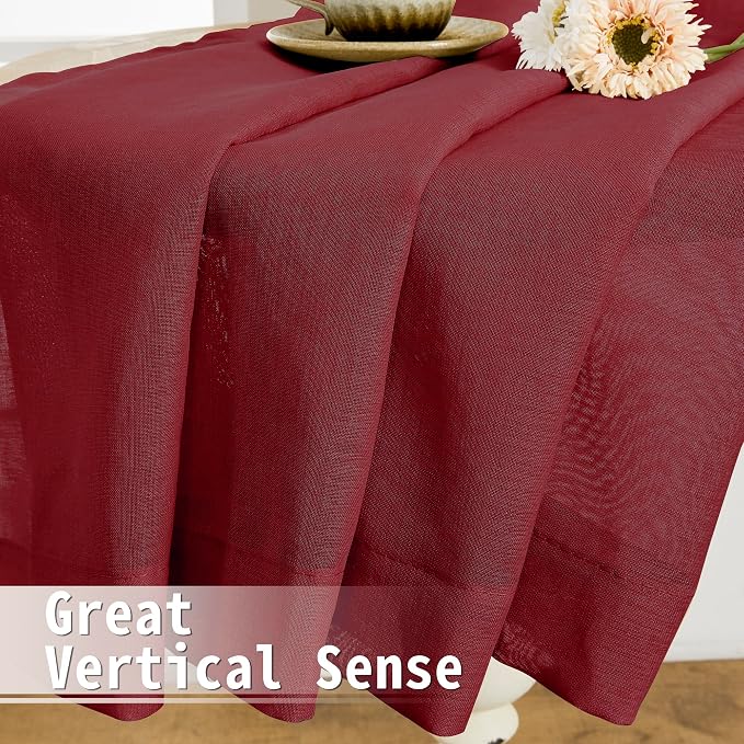 Tollpiz Sheer Curtains Closet Linen Textured Curtain Sheers Doorway Light - Image 6