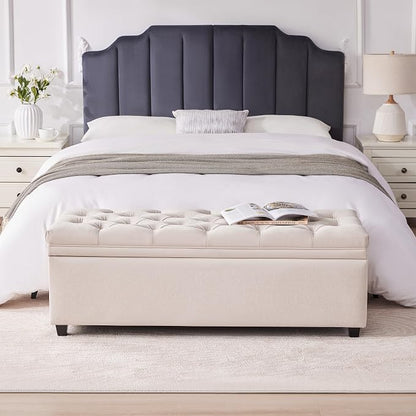 50" Storage Ottoman Bench, Tufted Ottoman - Image 8