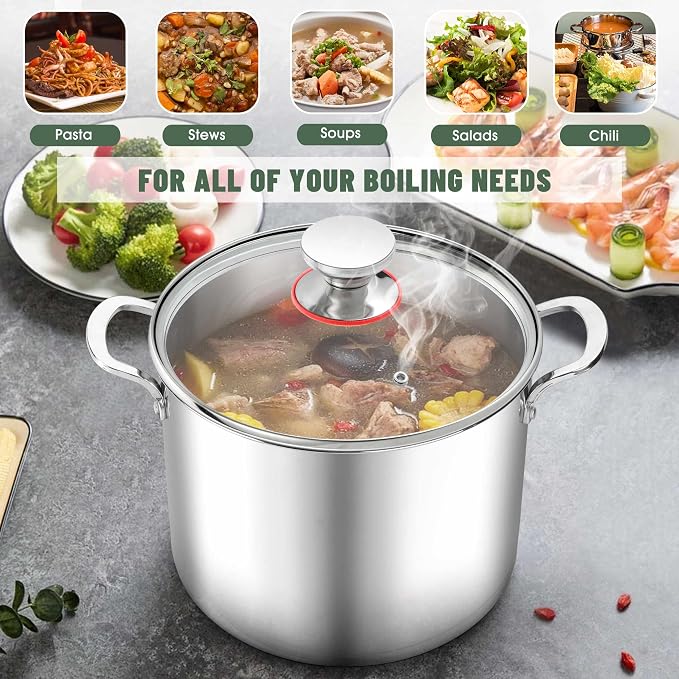 Herogo 12 Quart 18/10 Stainless Steel Stock Pot - Image 3