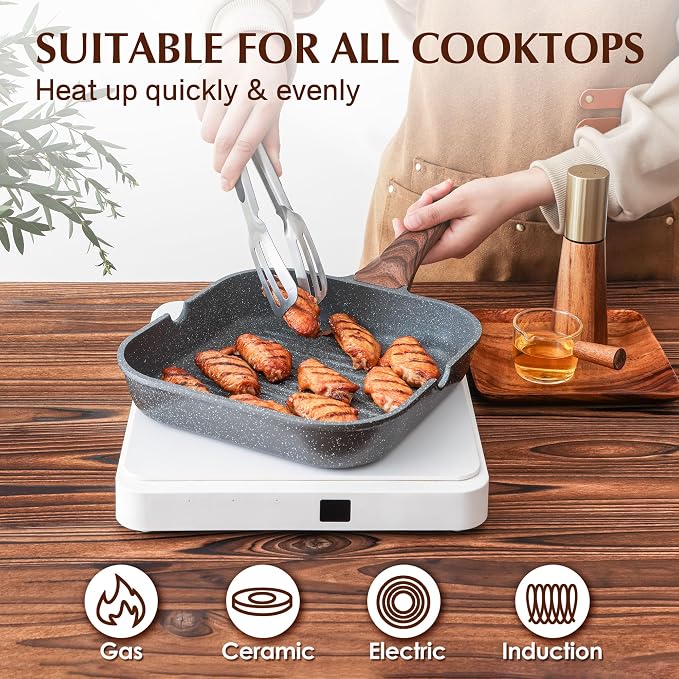SENSARTE Nonstick Grill Pan for Stove Tops, Versatile Griddle Pan - Image 6