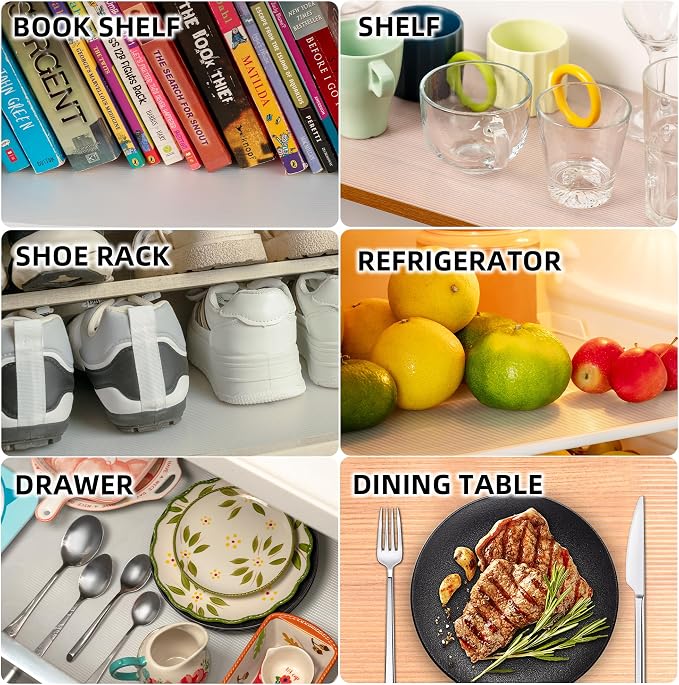 Shelf Liners for Kitchen Cabinets Non-Adhesive & Washable, Non Slip Cabinet - Image 5