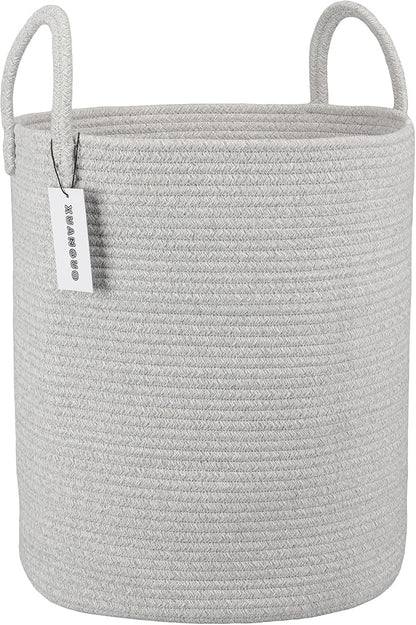 Cotton Rope Laundry Basket Hamper by XUANGUO