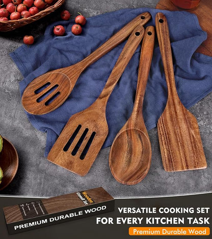 4Pcs Wooden Spatula for Cooking, Acacia Wooden Spatula for Kitchen Use - Image 6