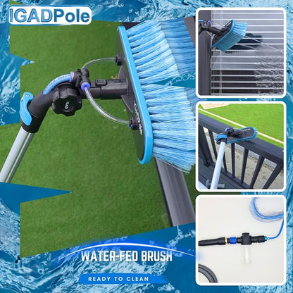 23ft IGADPole Washing Kit: Water-fed Brush, Cobweb Duster and 10” Squeegee and - Image 6