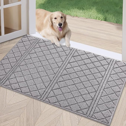 REFETONE Indoor Doormat, Front Back Door Mat 32"x40" Absorbent Rubber Backing by Refetone
