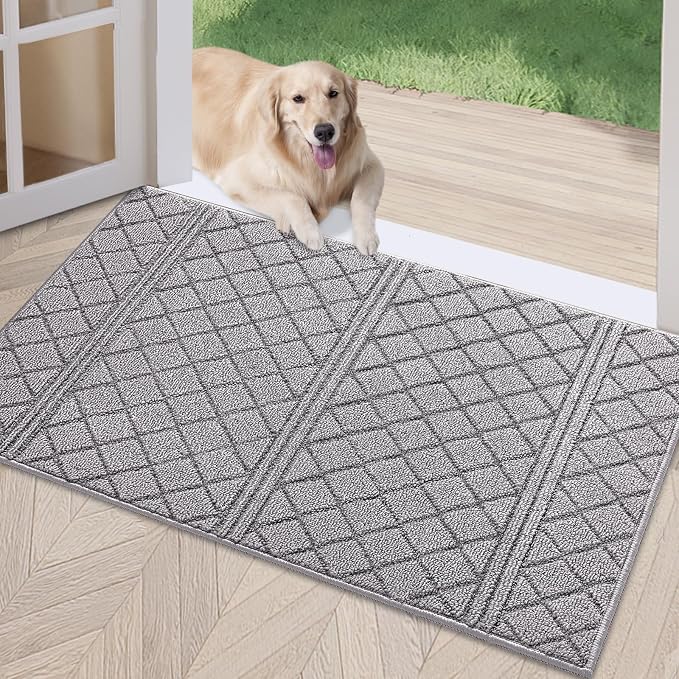 REFETONE Indoor Doormat, Front Back Door Mat 32"x48" Absorbent Rubber Backing by Refetone