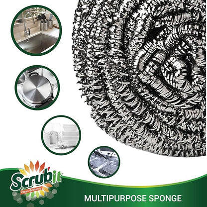 12 Pack Stainless Steel Scourers by Scrub It – Steel Wool Scrubber Pad Used - Image 5
