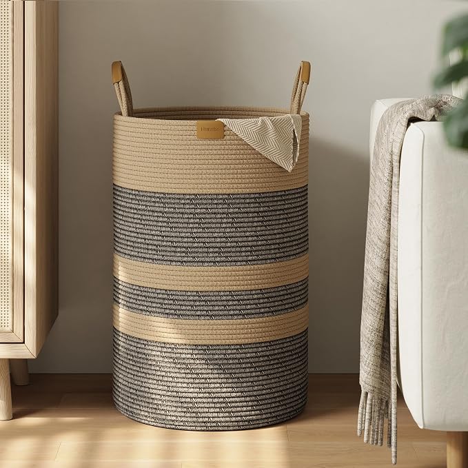 75L Striped Laundry Hamper by Nunsino